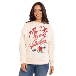 NWT Peanuts Snoopy Women's Valentine's Day Crew Neck Sweatshirt